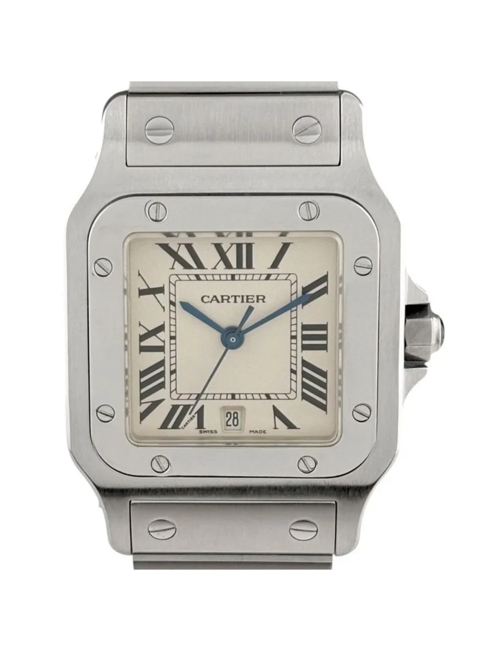 Cartier Santos Galbe LM Watch SS Quartz Ivory